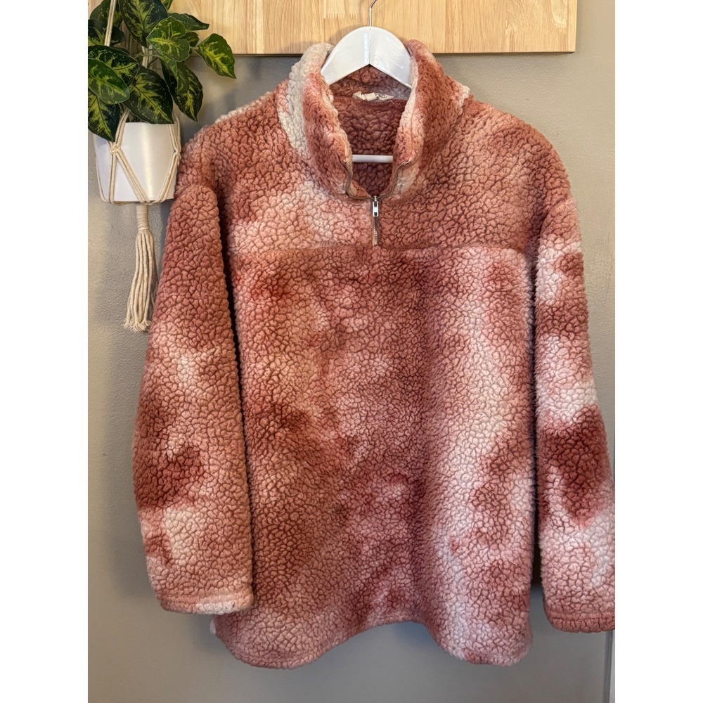 Peach Love California Tie Dye Fleece Pullover Sweatshirt Women's Size M
